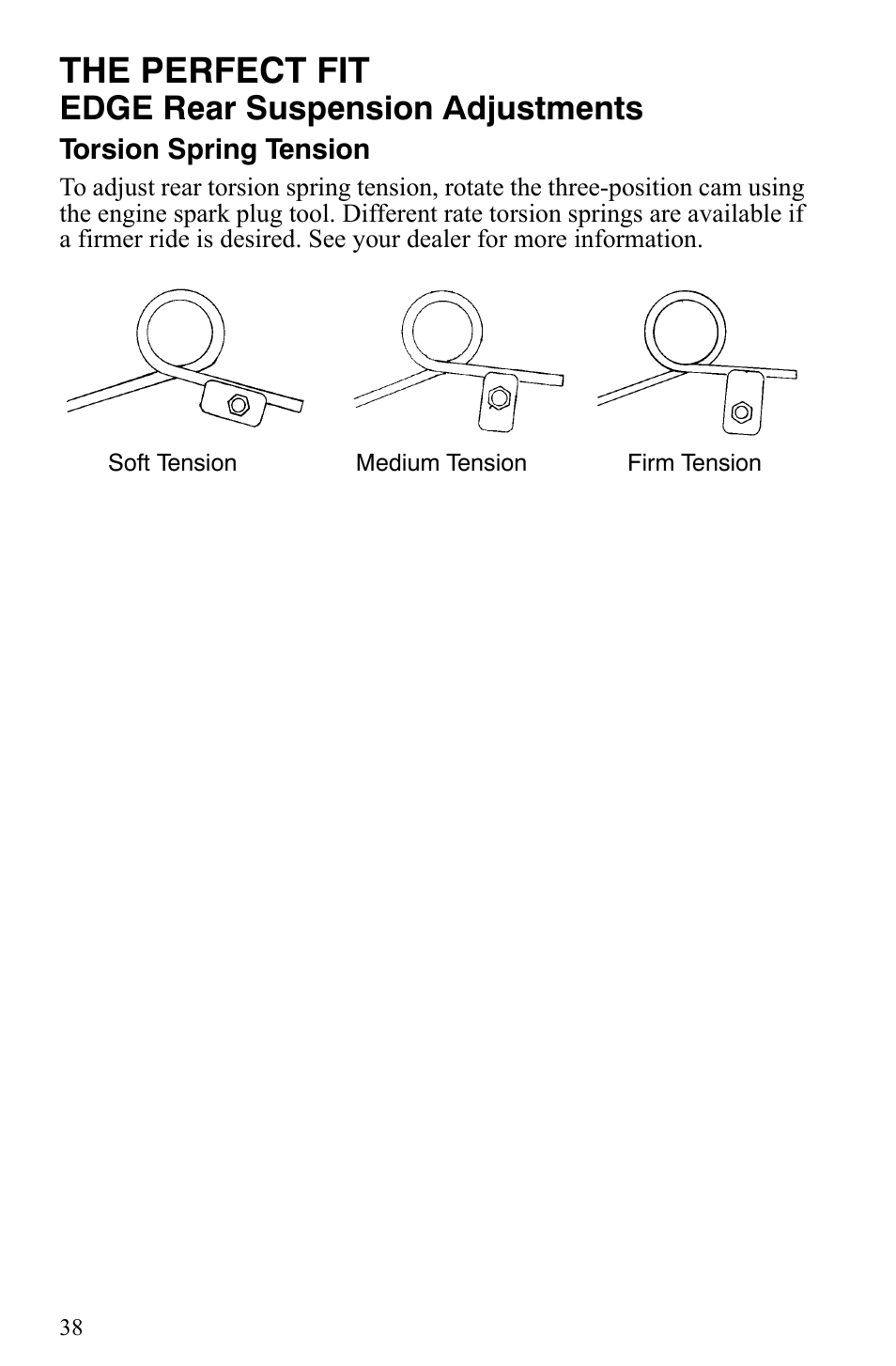 The perfect fit, Edge rear suspension adjustments | Polaris 2006 Edge Snowmobiles with 121 Track User Manual | Page 41 / 157