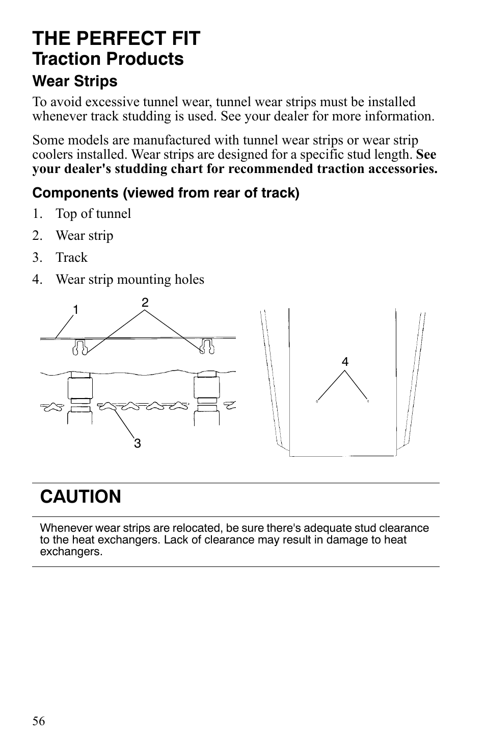 The perfect fit, Traction products, Caution | Polaris 2006 Edge Snowmobiles with 121 Track User Manual | Page 59 / 157