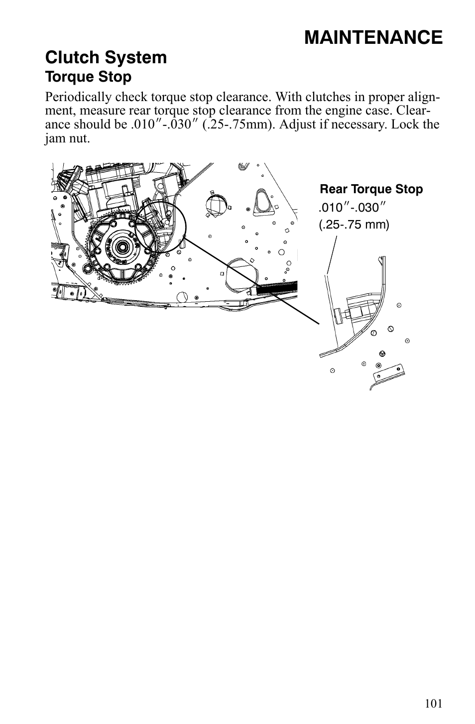 Maintenance, Clutch system | Polaris 2007 Dragon User Manual | Page 104 / 137