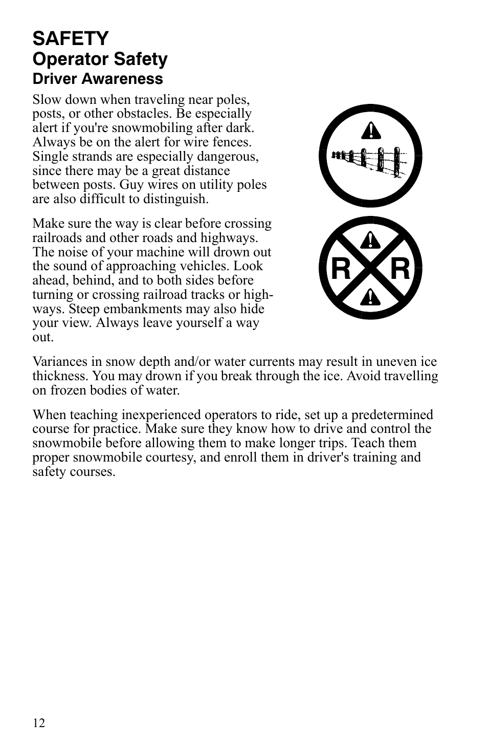 Safety, Operator safety | Polaris 2007 Dragon User Manual | Page 15 / 137