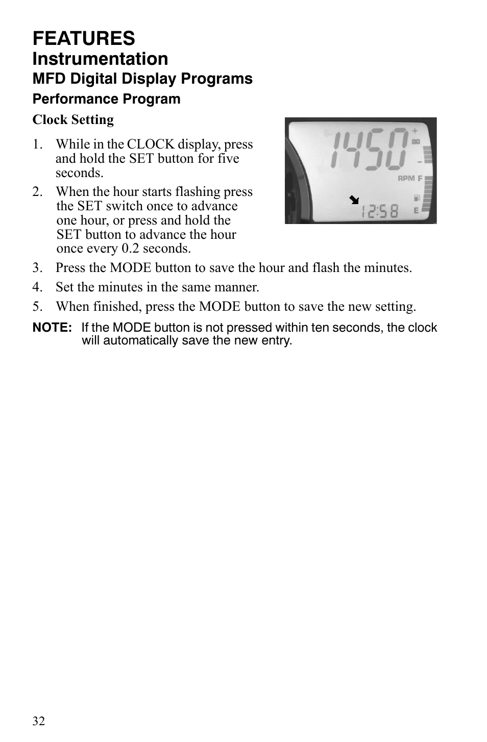 Features, Instrumentation | Polaris 2007 Dragon User Manual | Page 35 / 137