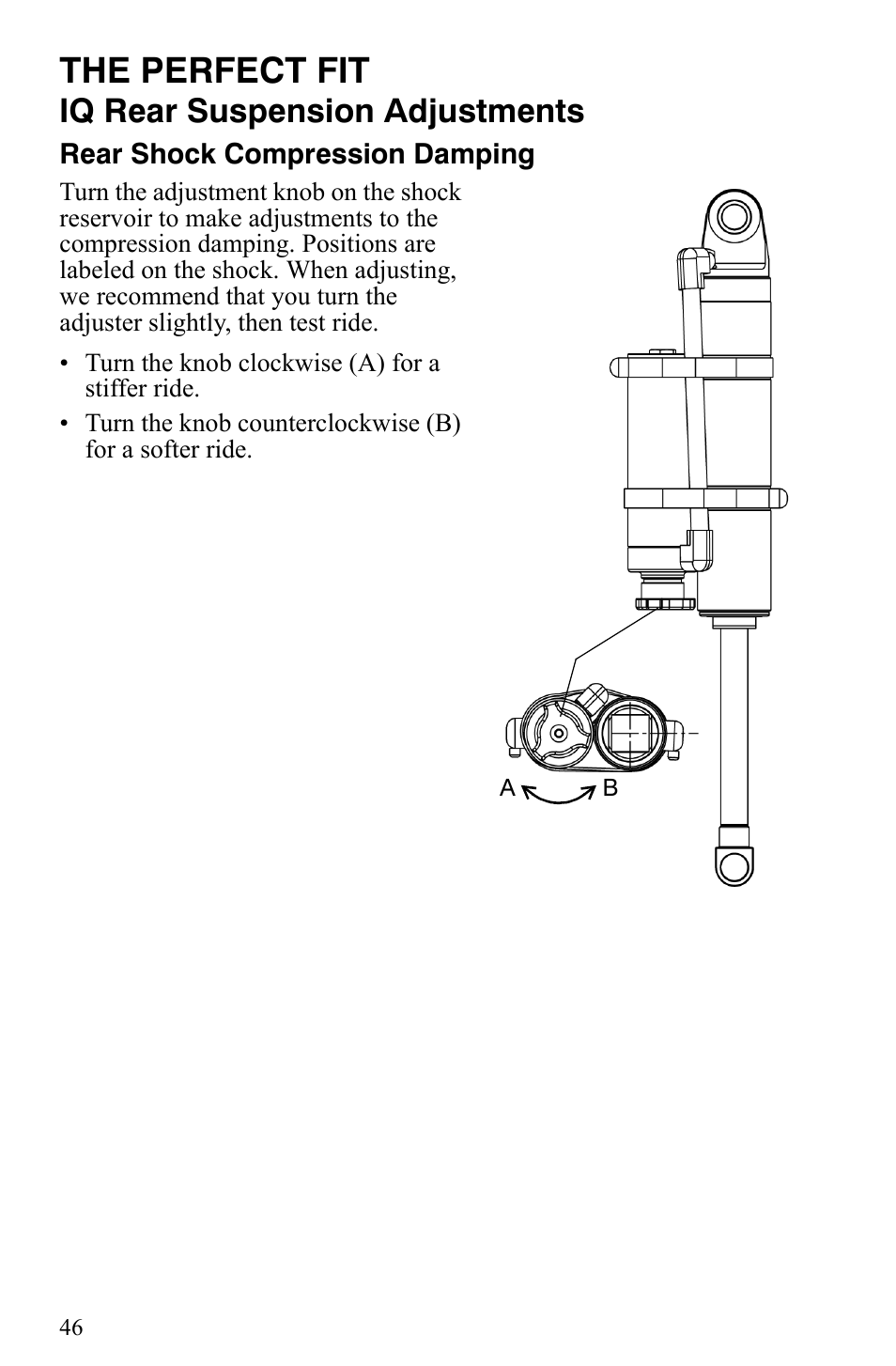 The perfect fit, Iq rear suspension adjustments | Polaris 2007 Dragon User Manual | Page 49 / 137