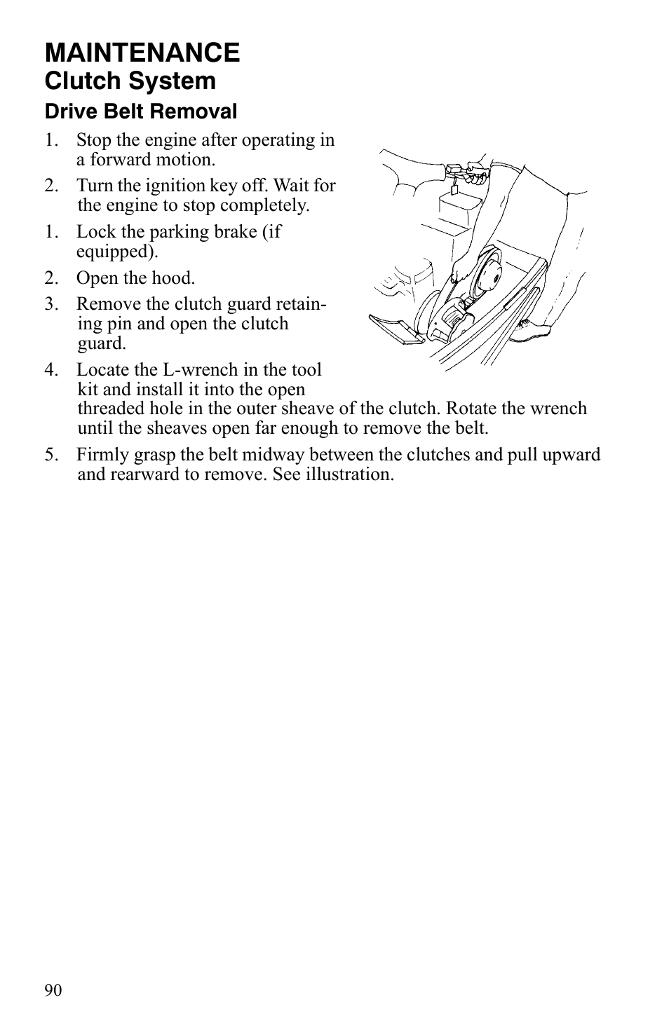 Maintenance, Clutch system | Polaris 2009 Trail RMK User Manual | Page 93 / 135