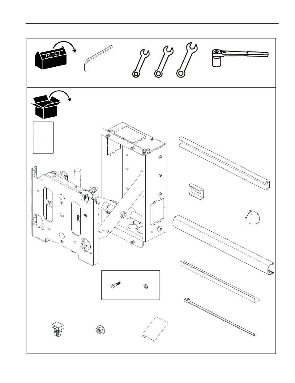 Tools required for installation and parts | Chief Manufacturing MIWRF Series User Manual | Page 3 / 12