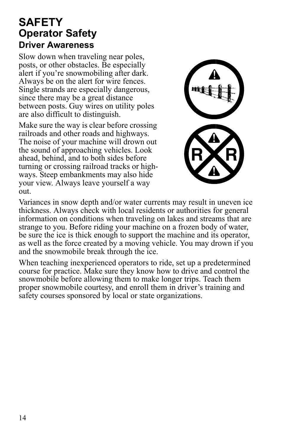 Safety, Operator safety | Polaris 2010 Trail RMK User Manual | Page 17 / 133