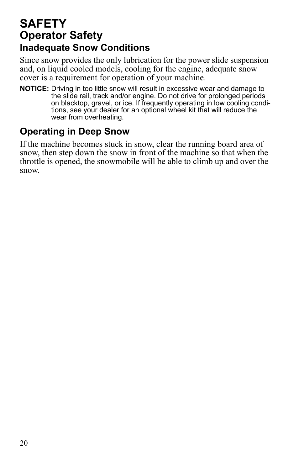 Safety, Operator safety | Polaris 2010 Trail RMK User Manual | Page 23 / 133