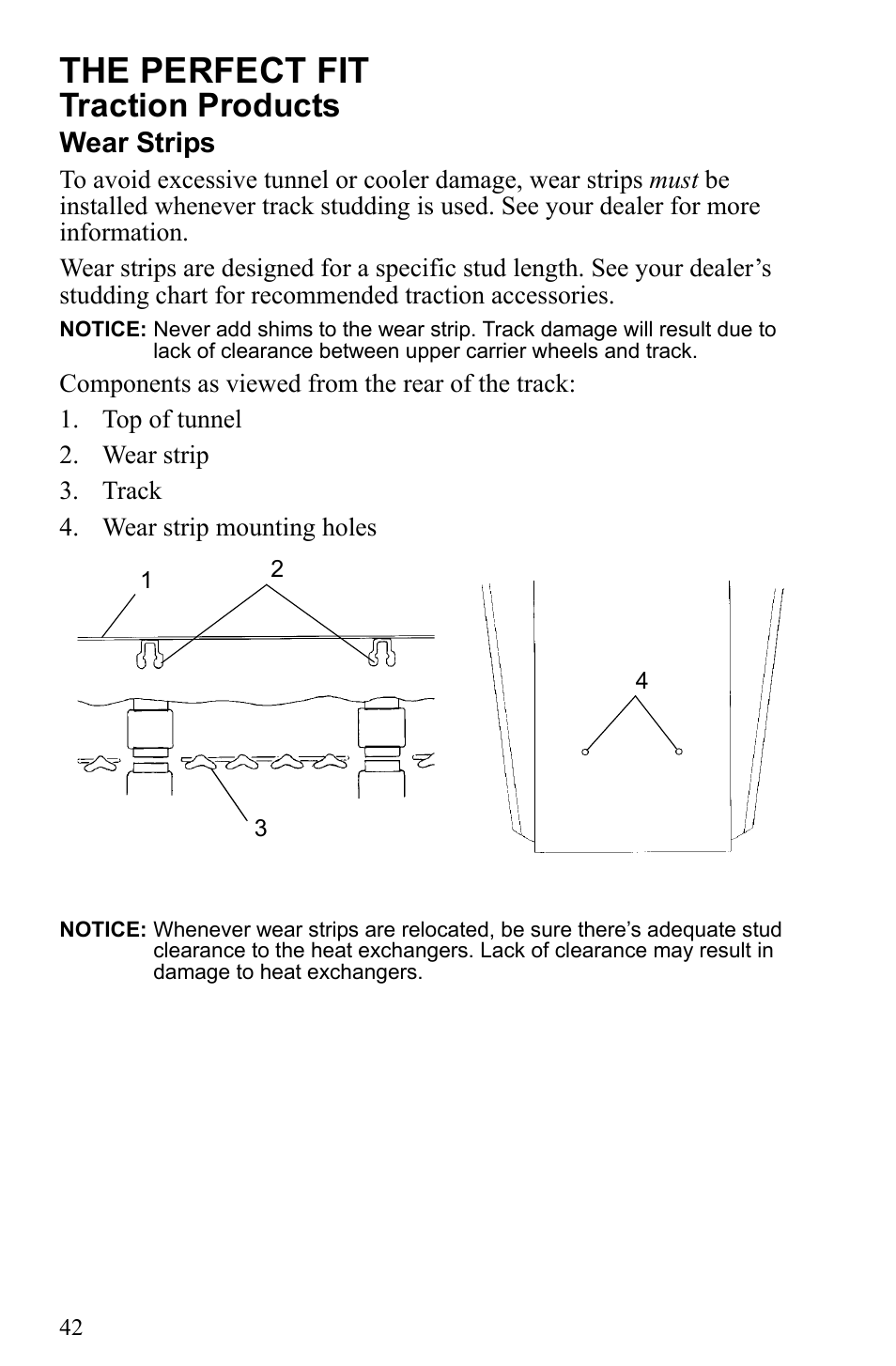 The perfect fit, Traction products, Wear strips | Polaris 2010 Trail RMK User Manual | Page 45 / 133