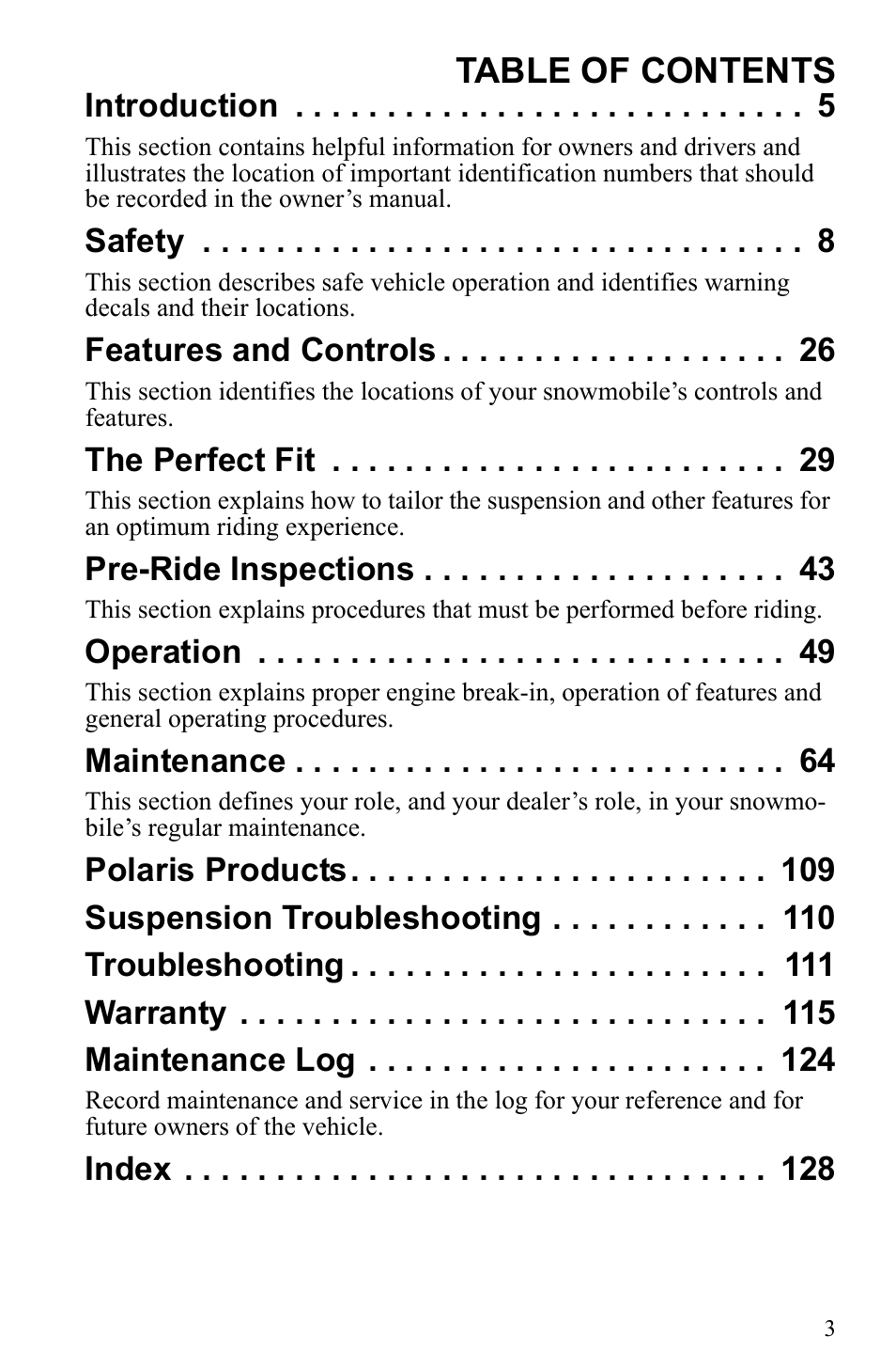 Polaris 2010 Trail RMK User Manual | Page 6 / 133