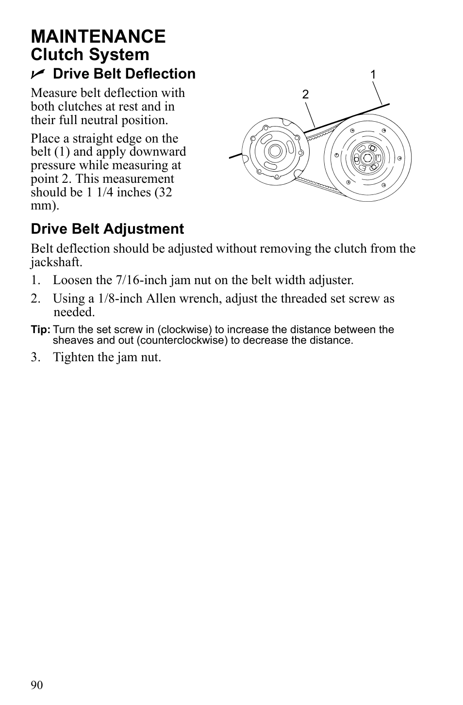 Maintenance, Clutch system | Polaris 2010 Trail RMK User Manual | Page 93 / 133