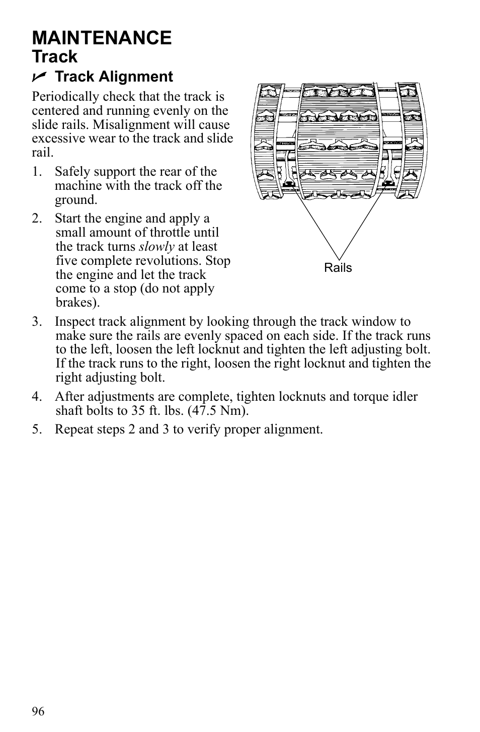 Maintenance, Track | Polaris 2010 Trail RMK User Manual | Page 99 / 133