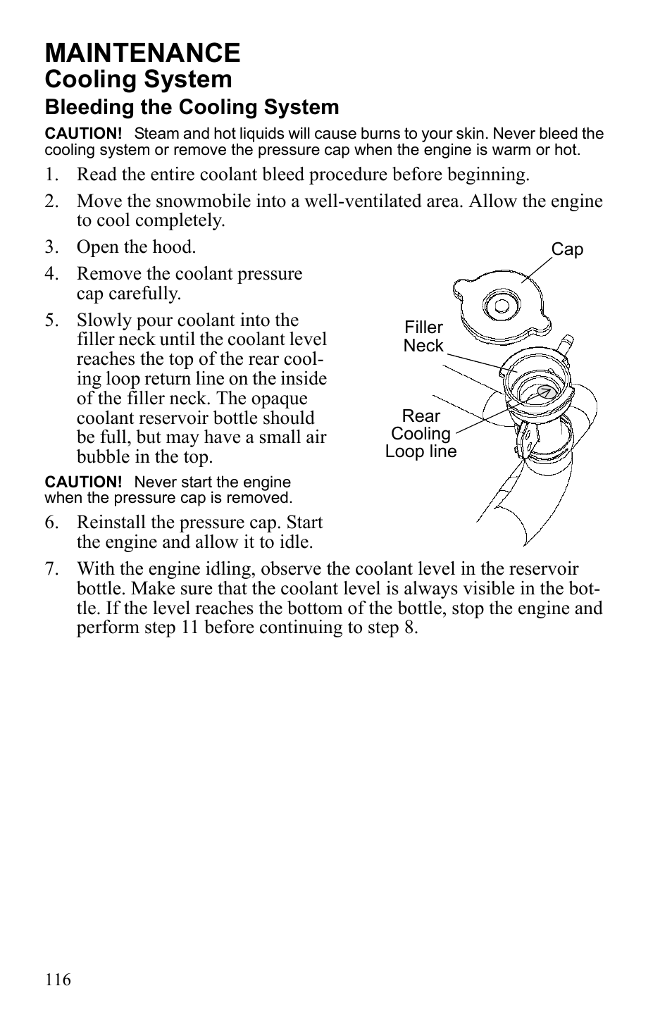 Maintenance, Cooling system | Polaris 2010 FST IQ Touring User Manual | Page 119 / 165