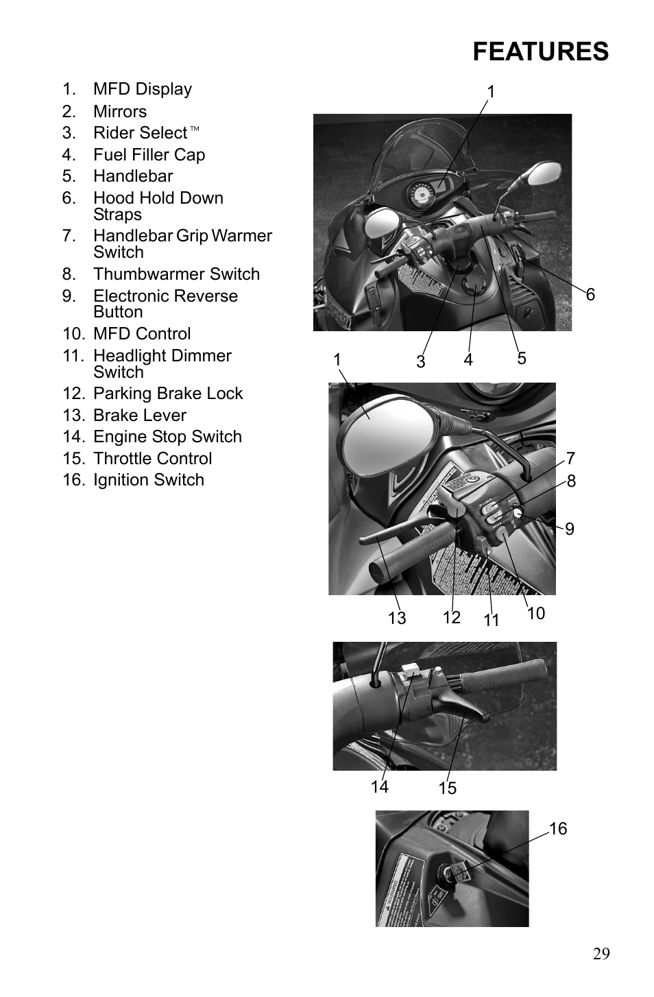 Features | Polaris 2010 FST IQ Touring User Manual | Page 32 / 165
