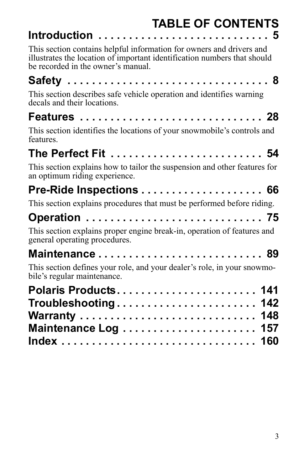 Polaris 2010 FST IQ Touring User Manual | Page 6 / 165