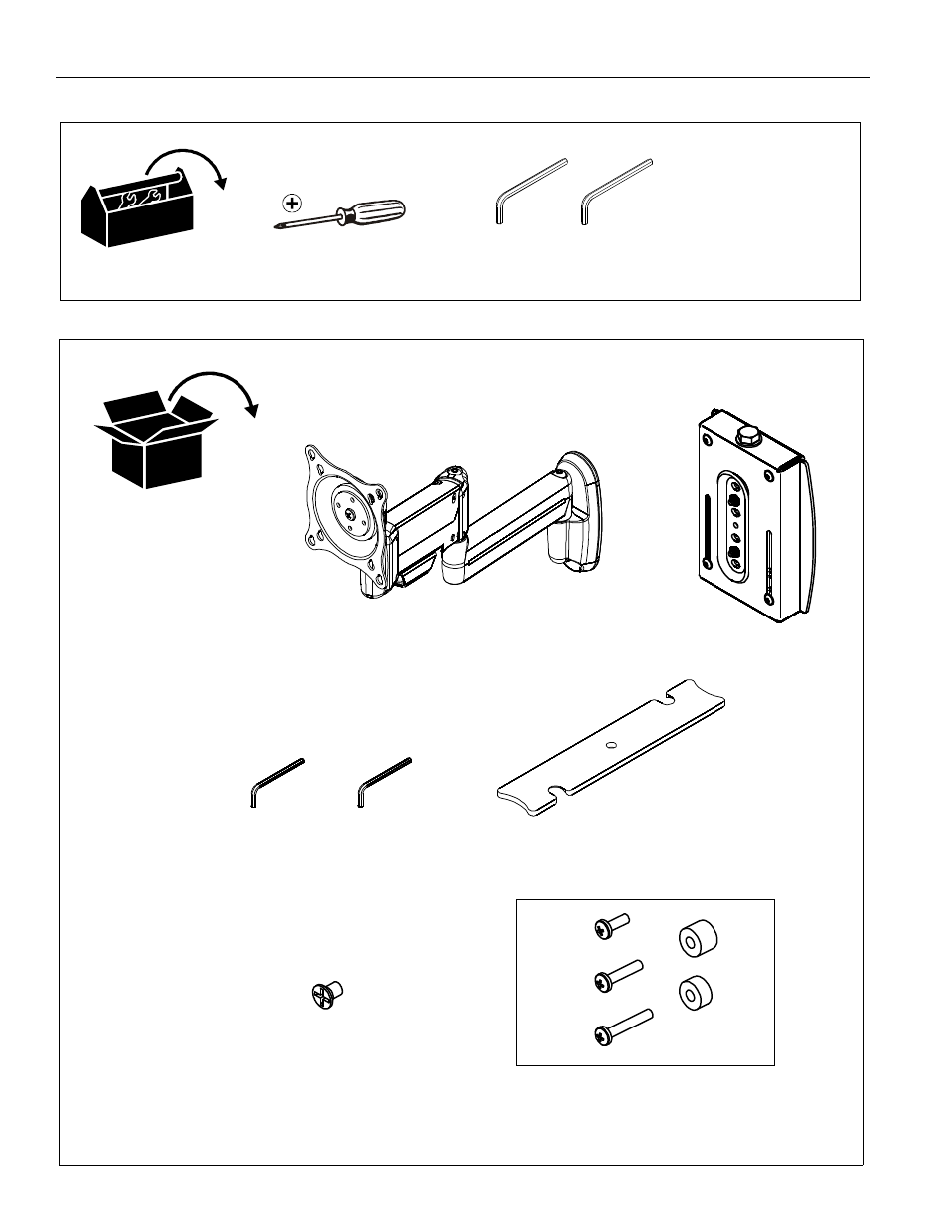 Tools required for installation, Parts | Chief Manufacturing KSG110 User Manual | Page 4 / 10