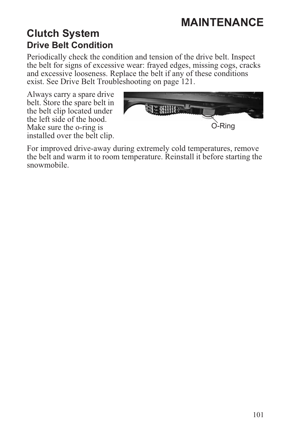 Maintenance, Clutch system | Polaris 2013 600 Switchback User Manual | Page 105 / 143