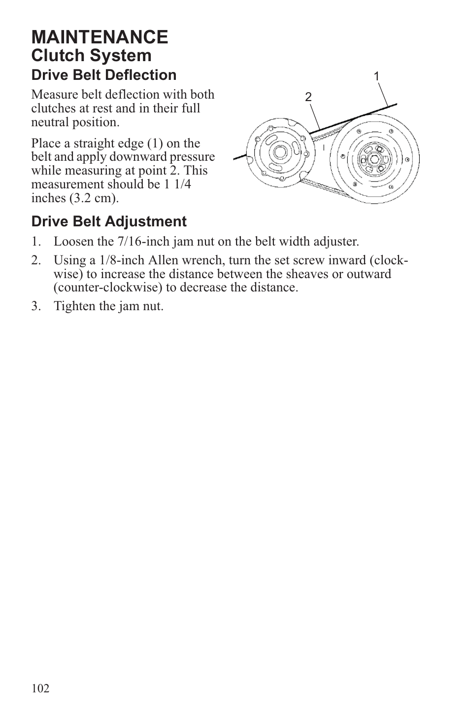 Maintenance, Clutch system | Polaris 2013 600 Switchback User Manual | Page 106 / 143