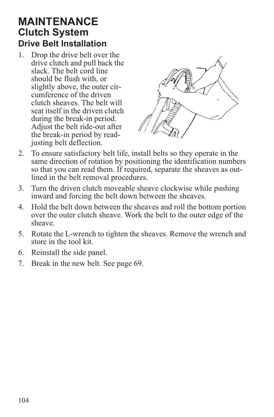 Maintenance, Clutch system | Polaris 2013 600 Switchback User Manual | Page 108 / 143