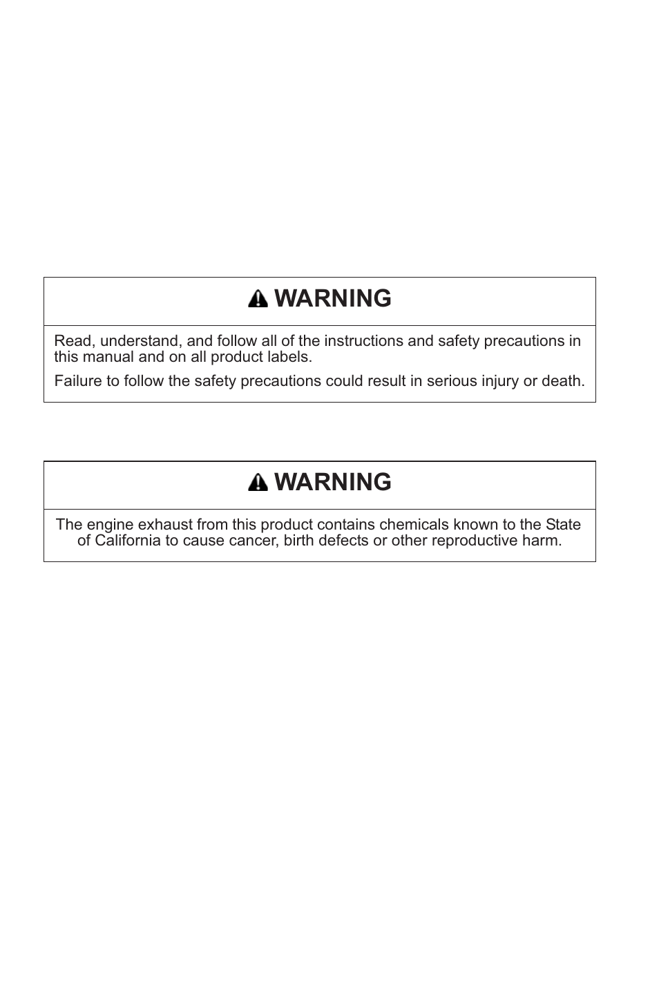 Warning | Polaris 2013 600 Switchback User Manual | Page 2 / 143