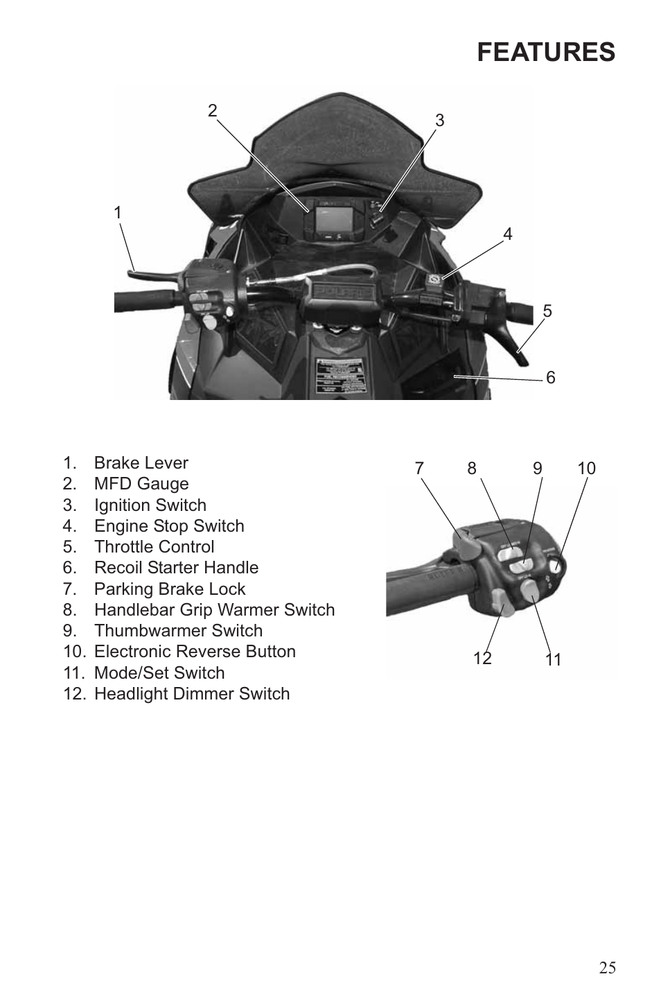 Features | Polaris 2013 600 Switchback User Manual | Page 29 / 143