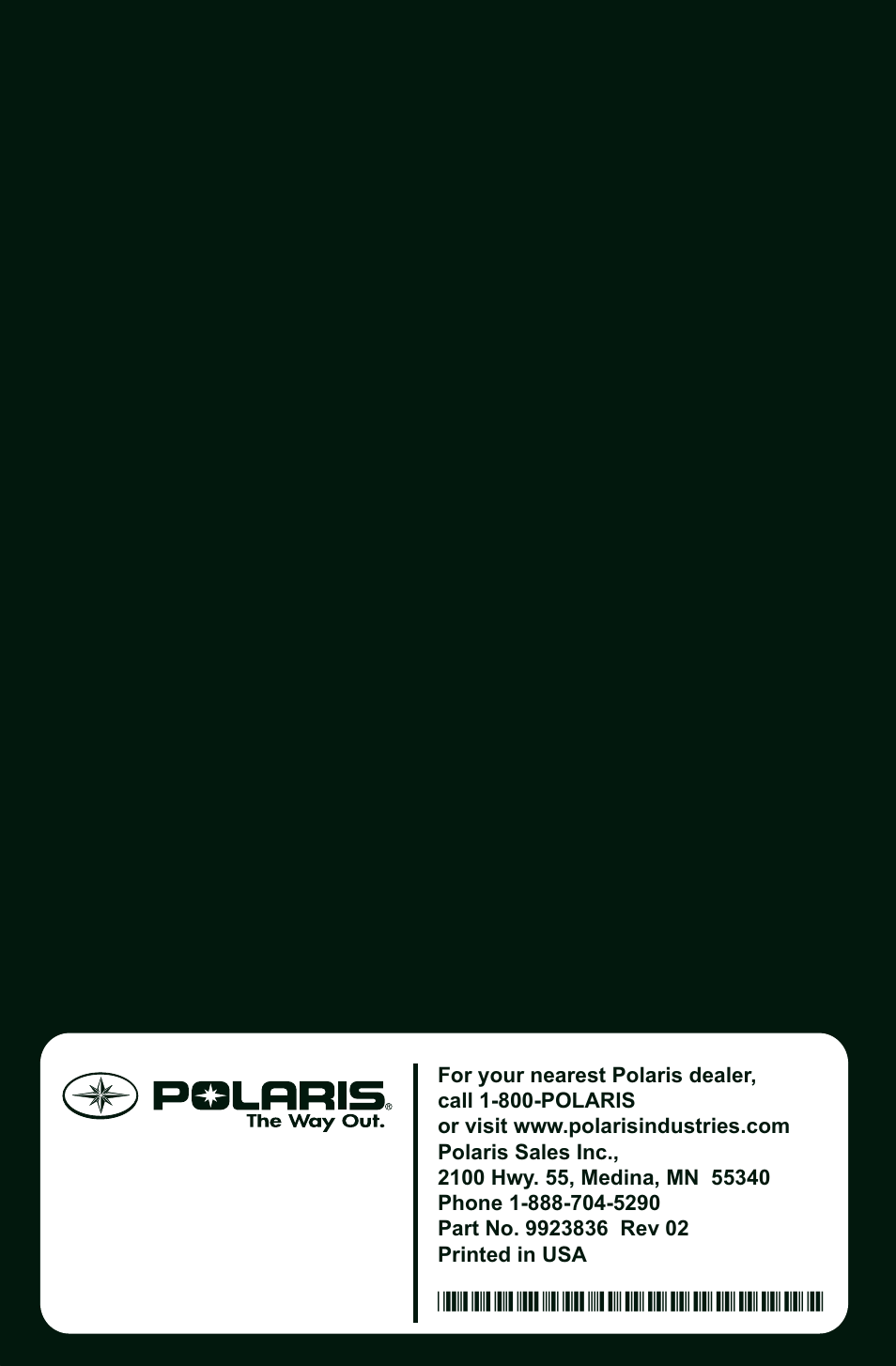 Polaris 2013 600 Switchback User Manual | Page 4 / 143