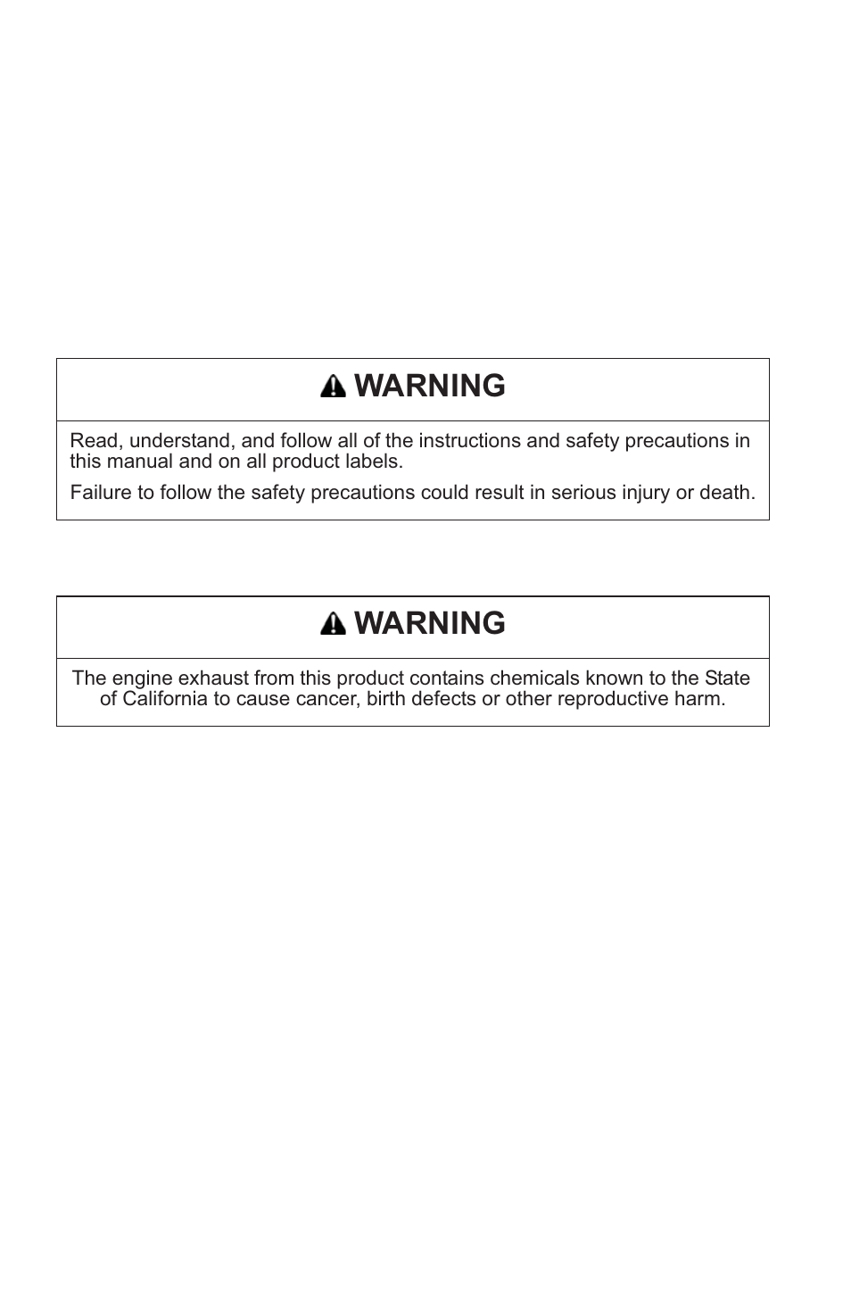 Warning | Polaris 2013 WideTrak LX User Manual | Page 2 / 131