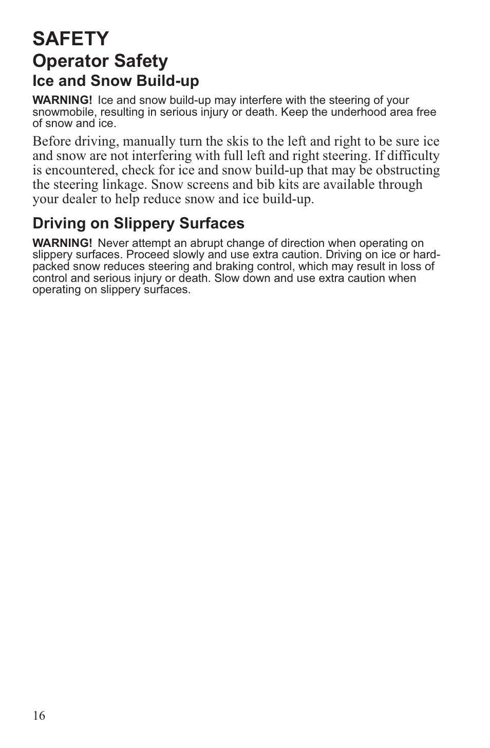 Safety, Operator safety | Polaris 2013 WideTrak LX User Manual | Page 20 / 131
