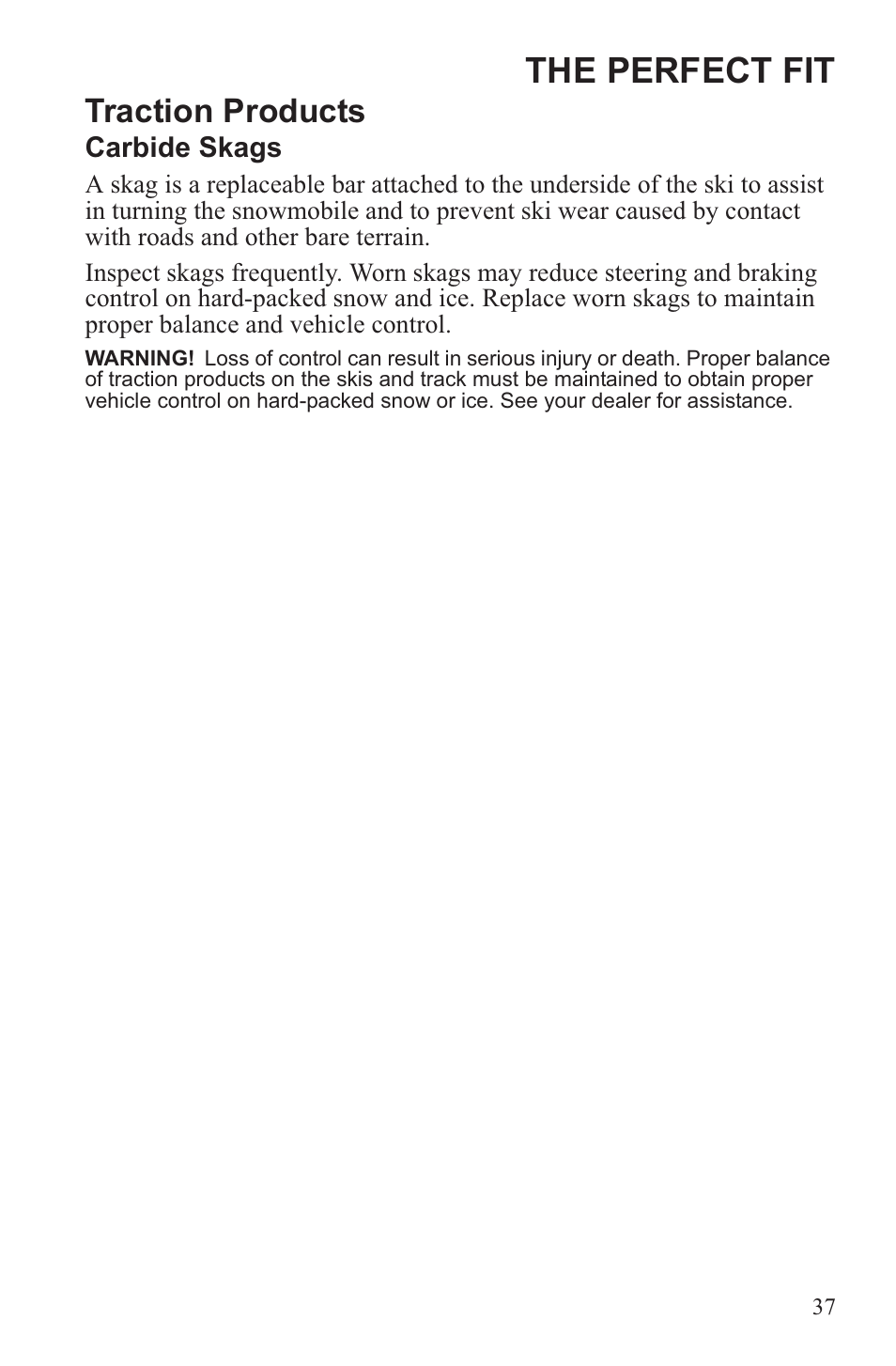 The perfect fit, Traction products | Polaris 2013 WideTrak LX User Manual | Page 41 / 131