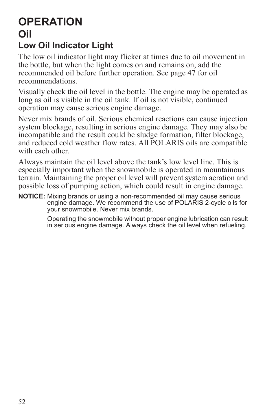Operation | Polaris 2013 WideTrak LX User Manual | Page 56 / 131