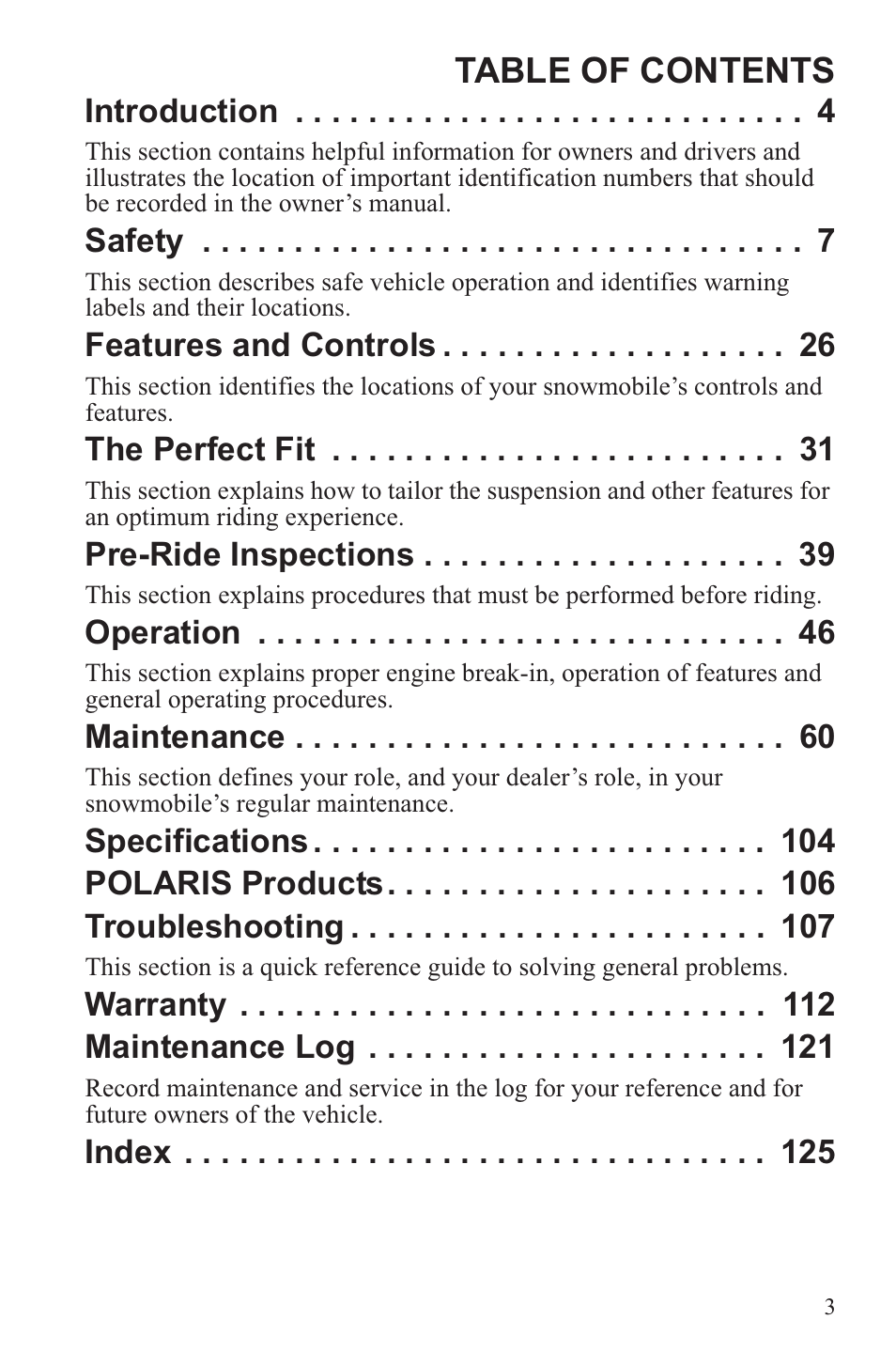 Polaris 2013 WideTrak LX User Manual | Page 7 / 131
