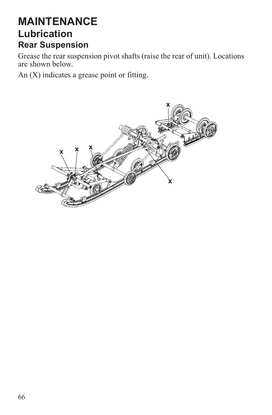 Maintenance, Lubrication | Polaris 2013 WideTrak LX User Manual | Page 70 / 131