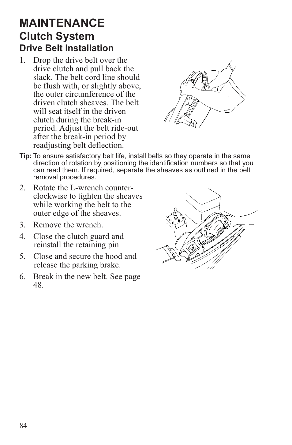 Maintenance, Clutch system | Polaris 2013 WideTrak LX User Manual | Page 88 / 131