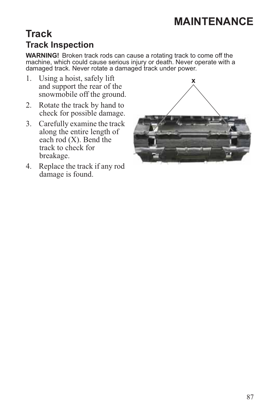 Maintenance, Track | Polaris 2013 WideTrak LX User Manual | Page 91 / 131