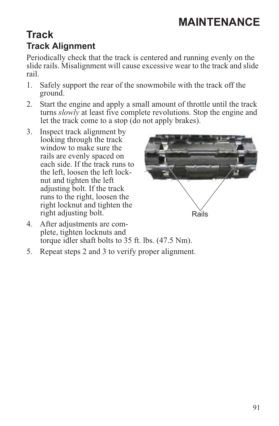 Maintenance, Track | Polaris 2013 WideTrak LX User Manual | Page 95 / 131