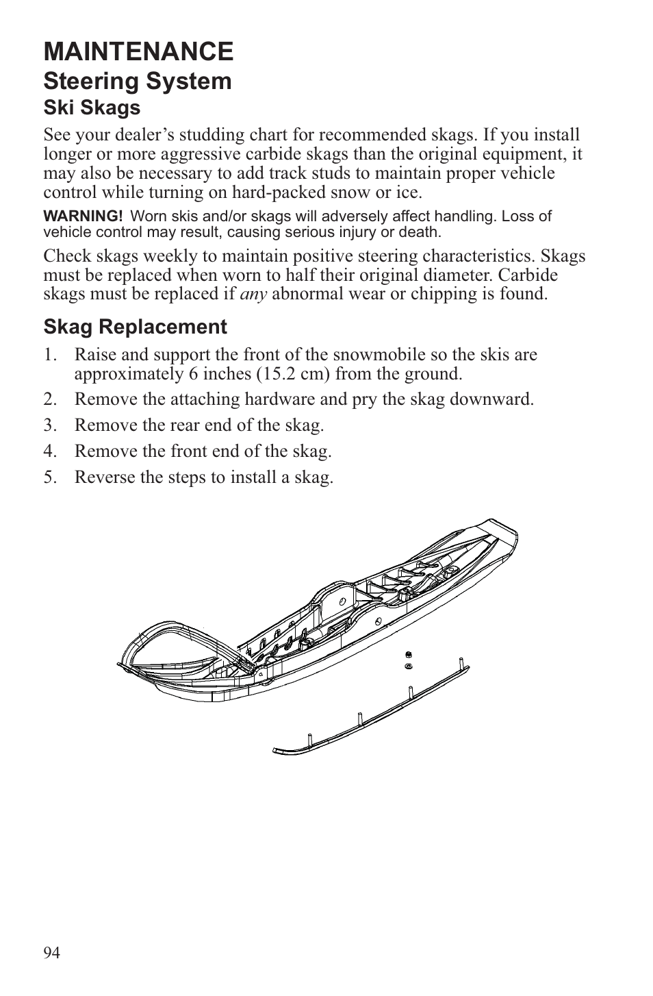 Maintenance, Steering system | Polaris 2013 WideTrak LX User Manual | Page 98 / 131
