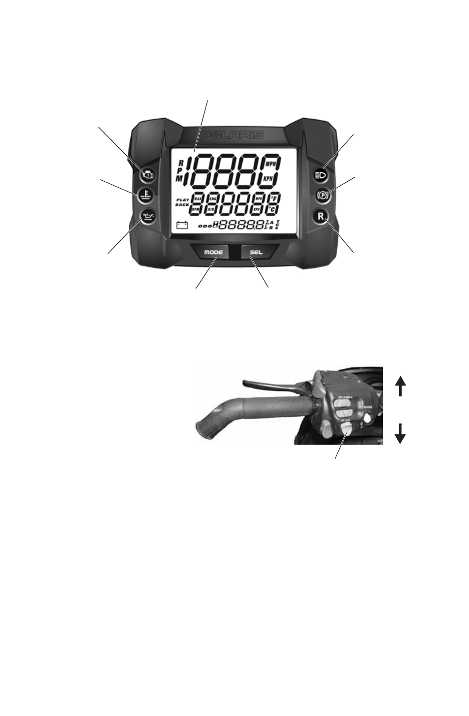 Features, Instrument cluster (mfd) | Polaris 2016 600 Indy User Manual | Page 46 / 147