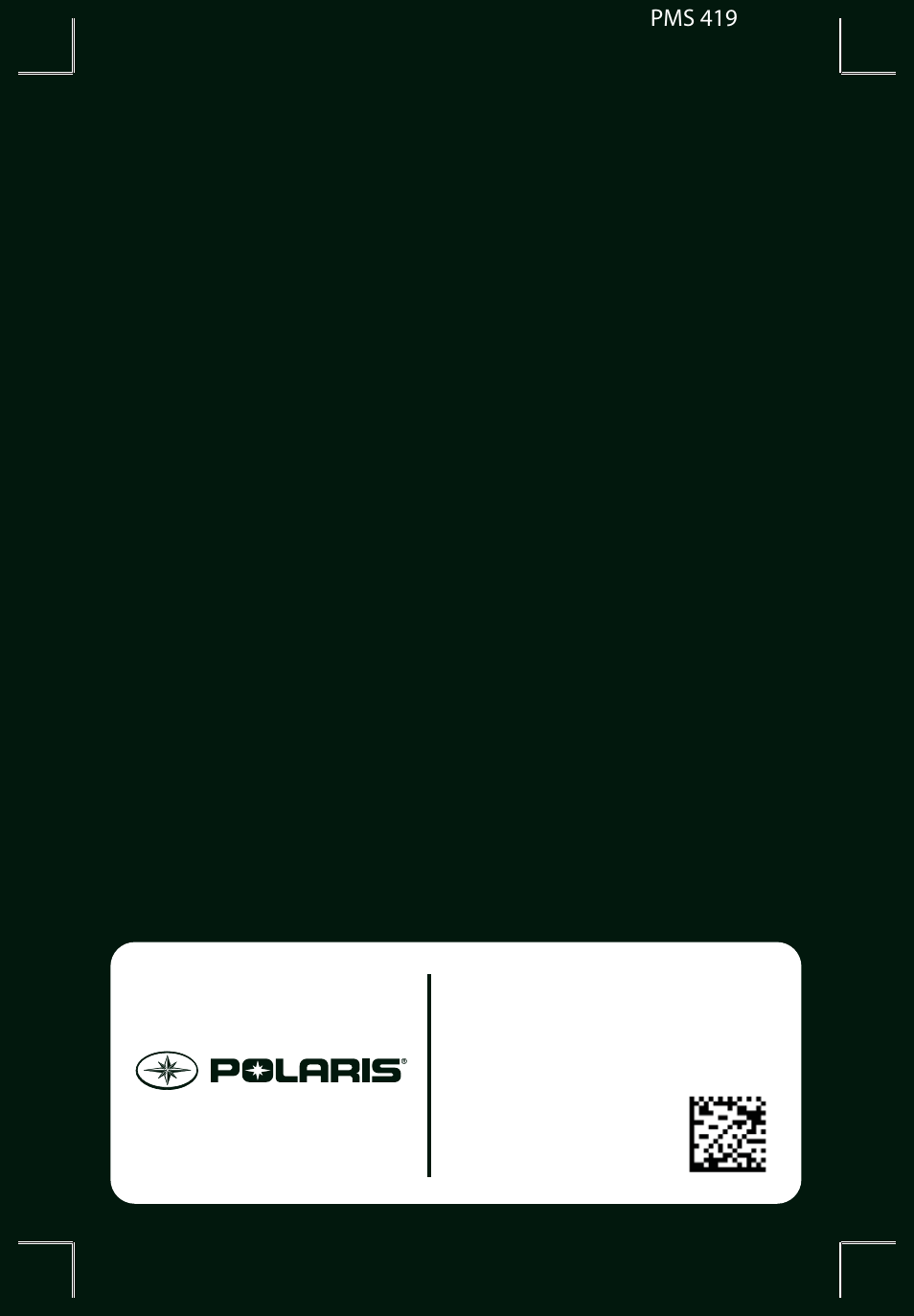 Pms 419 | Polaris 2016 600 Rush PRO-S User Manual | Page 191 / 191