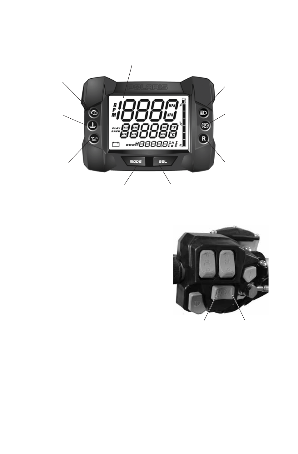 Features, Standard instrument cluster | Polaris 2016 600 Rush PRO-S User Manual | Page 42 / 191