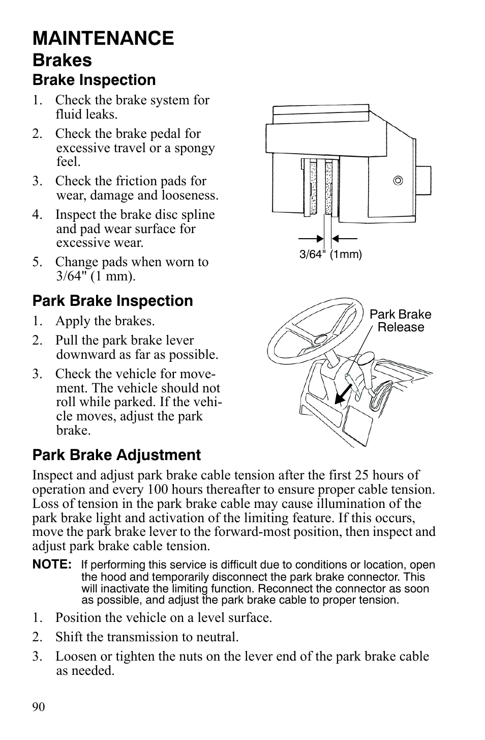 Maintenance, Brakes | Polaris 2008 Ranger 4x4 700 EFI User Manual | Page 93 / 136