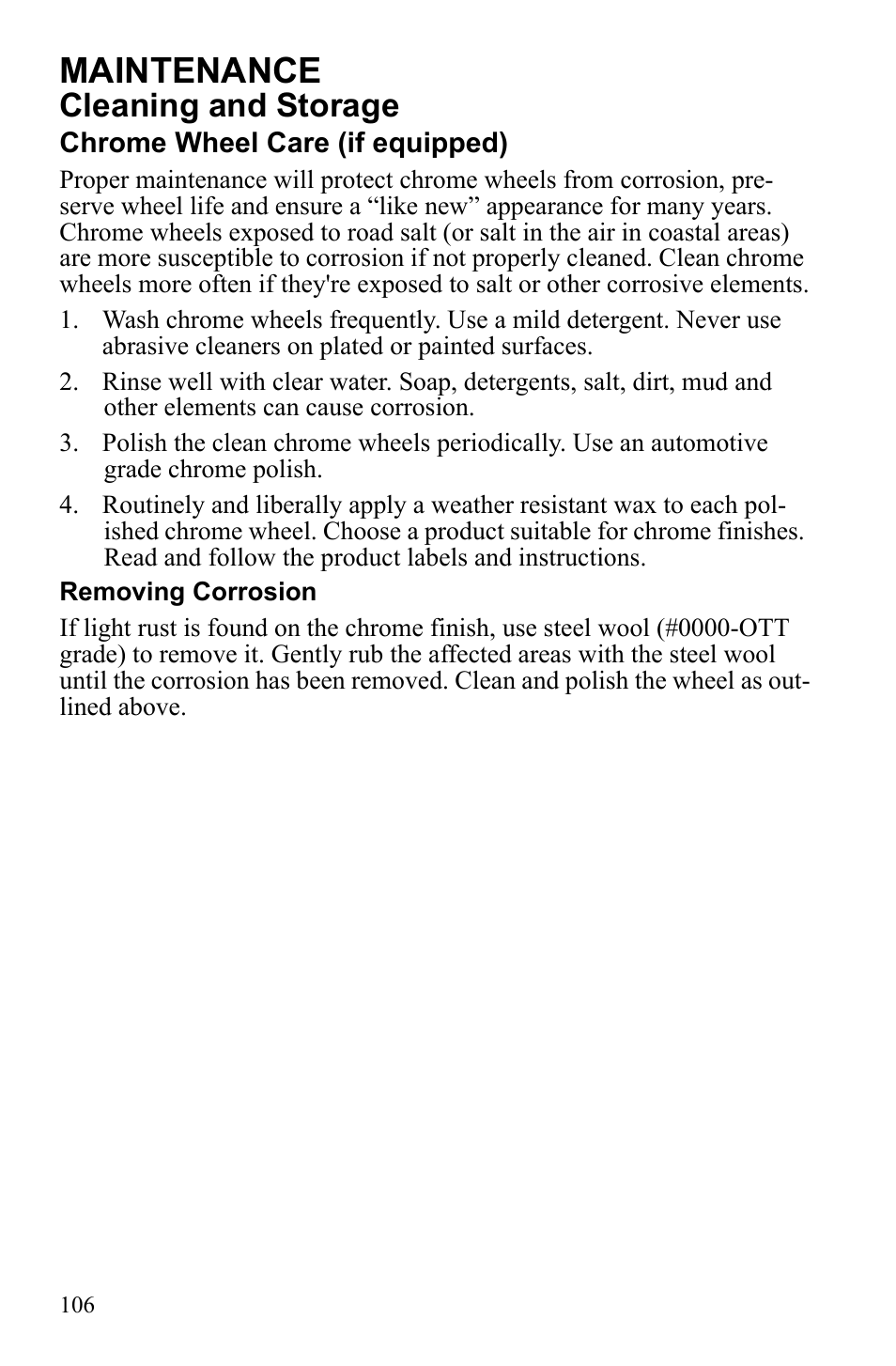 Maintenance, Cleaning and storage | Polaris 2010 Ranger XP User Manual | Page 110 / 139