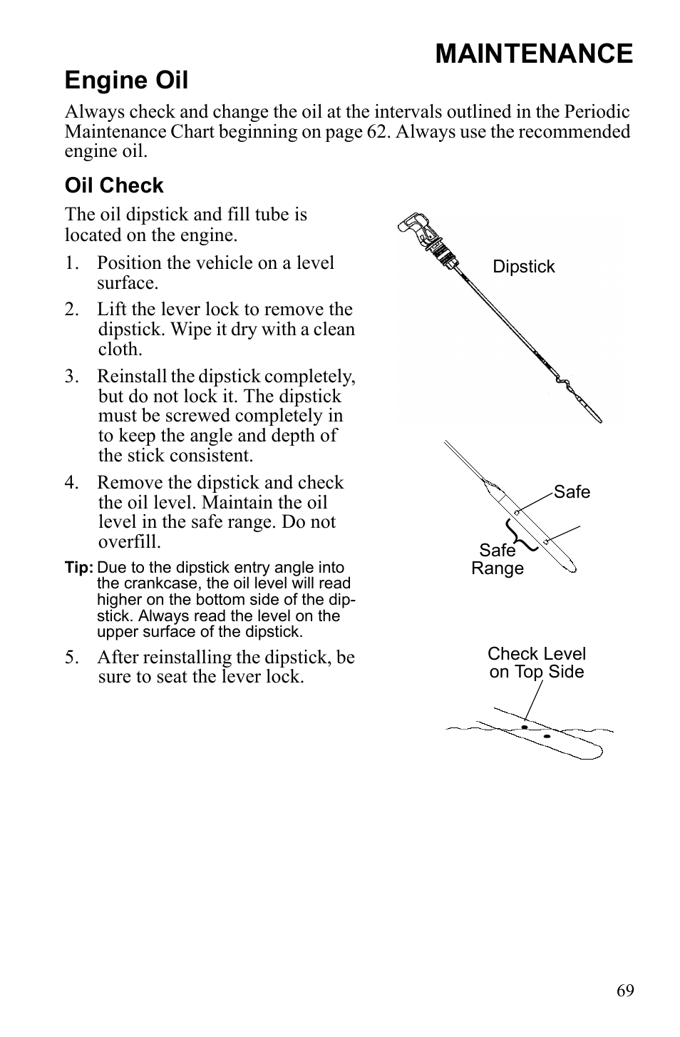 Maintenance, Engine oil | Polaris 2010 Ranger XP User Manual | Page 73 / 139