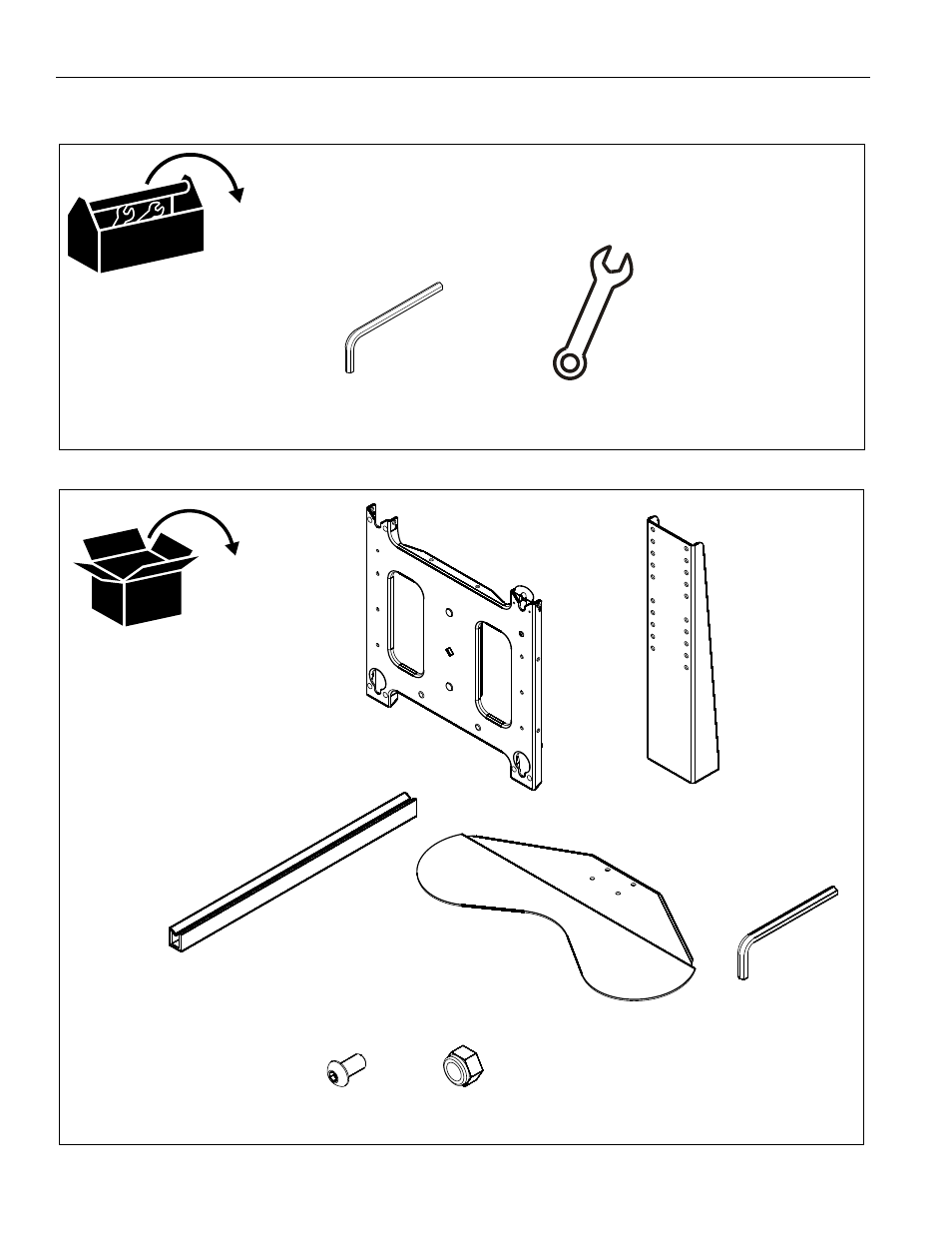 Parts tools required for installation | CHIEF PTS Series User Manual | Page 4 / 8