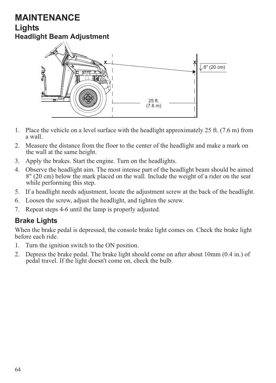 Maintenance, Lights | Polaris 2013 Ranger 800 Midsize User Manual | Page 66 / 93