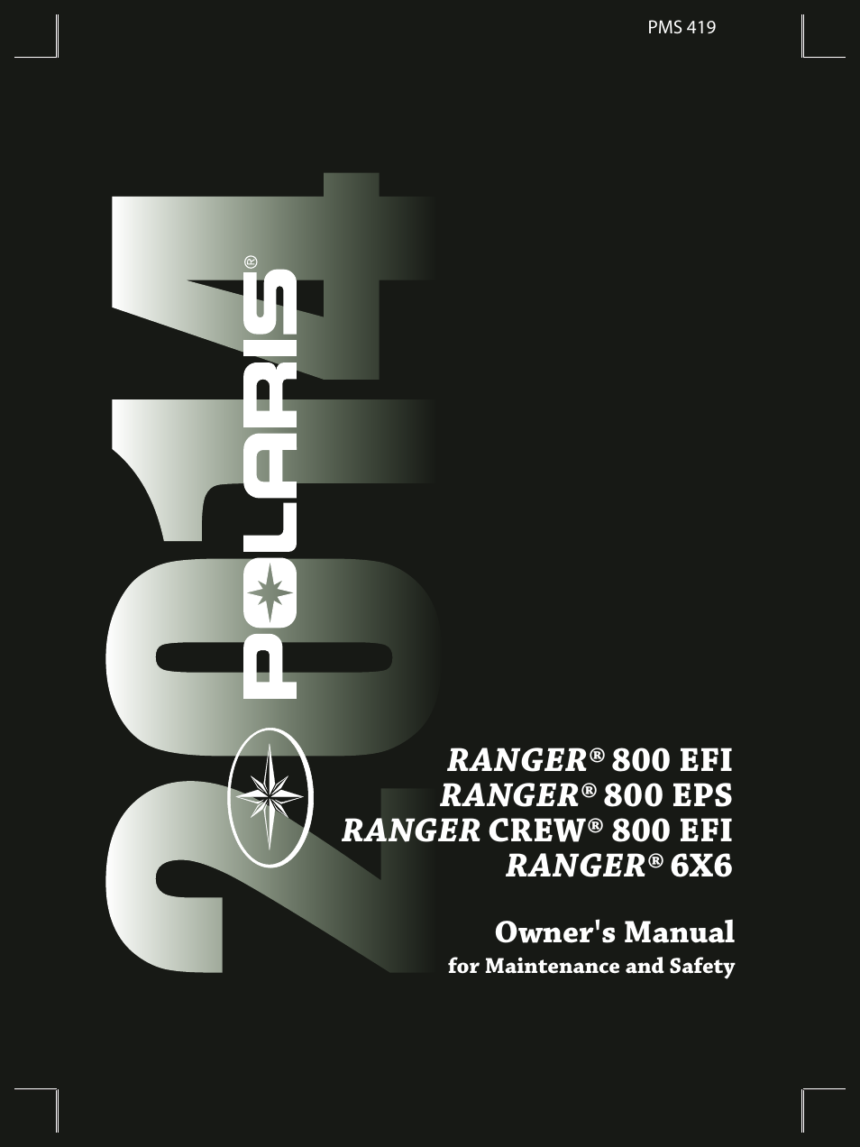 Polaris 2014 Ranger 800 EFI User Manual | 116 pages