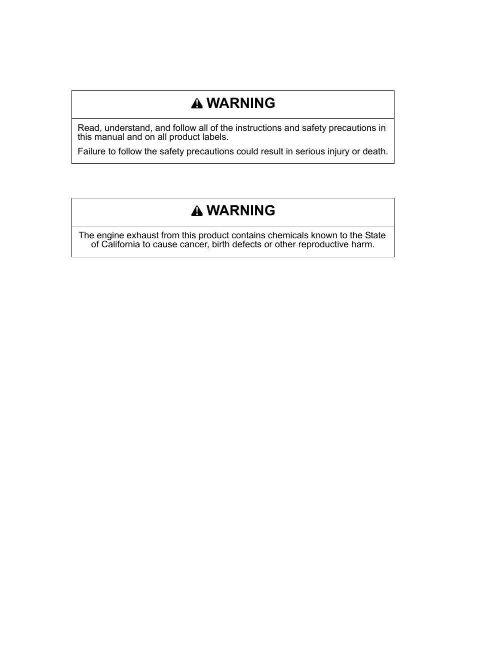 Warning | Polaris 2014 Ranger 800 EFI User Manual | Page 2 / 116