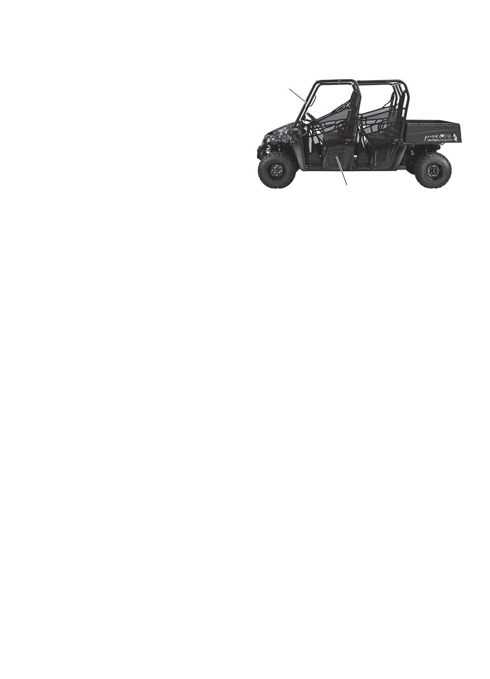 Features and controls, Rollover protective structure (rops), Storage compartments | Trailer hitch bracket, Extreme use 30 ah battery (non-eps models only) | Polaris 2014 Ranger 570 EFI User Manual | Page 29 / 107