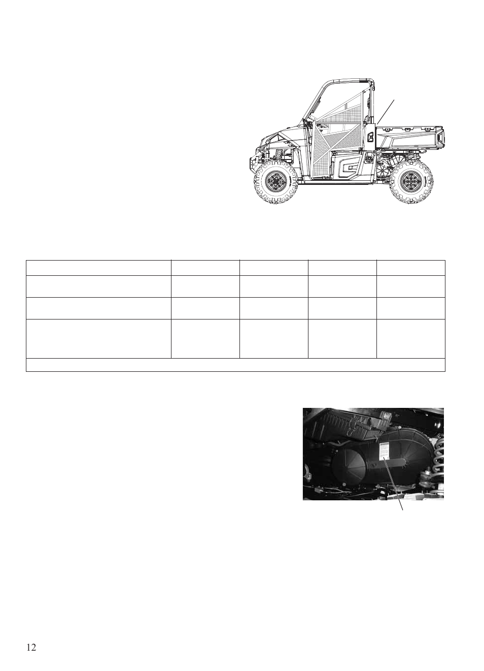 Safety, Safety labels and locations, Load/passenger/tire pressure warning | Clutch cover warning | Polaris 2015 Ranger Diesel / Crew Diesel User Manual | Page 14 / 121