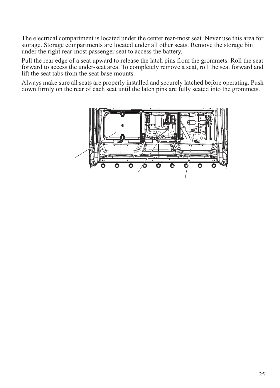 Features and controls, Seat and storage compartments | Polaris 2015 Ranger Diesel / Crew Diesel User Manual | Page 27 / 121
