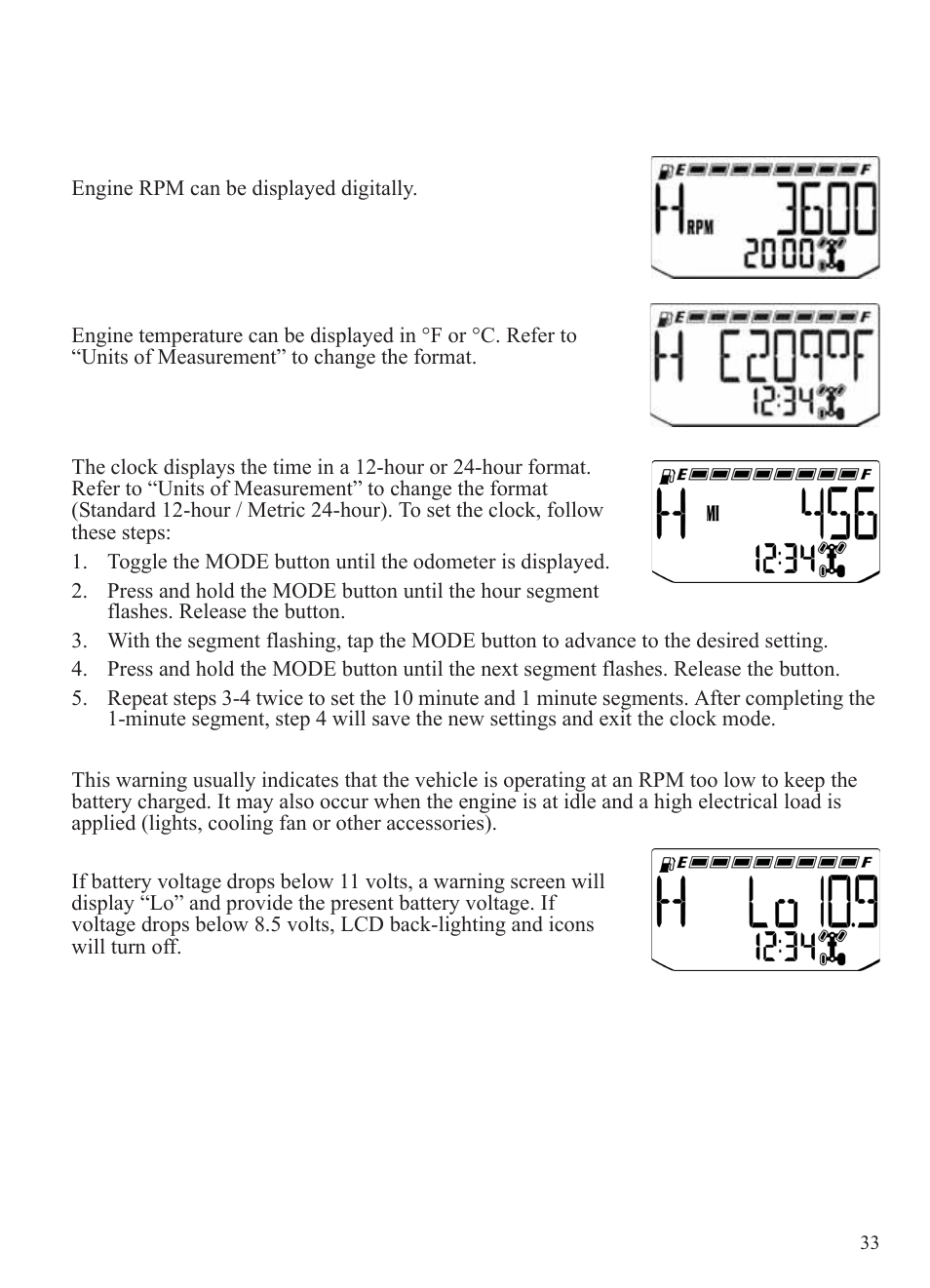 Features and controls, Instrument cluster | Polaris 2015 Ranger Diesel / Crew Diesel User Manual | Page 35 / 121