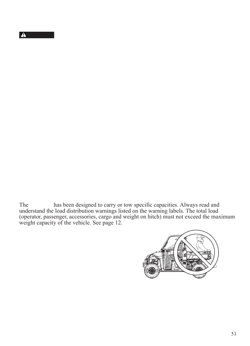 Operation, Hauling cargo, Load capacity | Polaris 2015 Ranger Diesel / Crew Diesel User Manual | Page 53 / 121