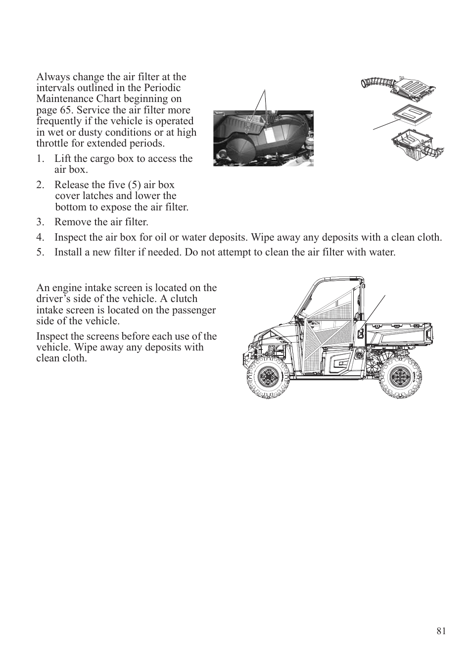 Maintenance, Filter systems | Polaris 2015 Ranger Diesel / Crew Diesel User Manual | Page 83 / 121